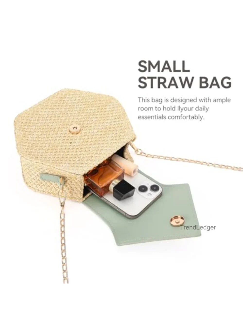 Straw Crossbody Bag Metal Tassel Small Purse Beach Shoulder Bag